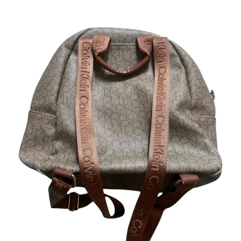 Calvin Klein Brown Monogram Backpack - Picture 3 of 3